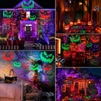 Toodour Halloween Projector Lights Outdoor, Double Head Dynamic Halloween Lights Projector with Timer, Waterproof Devil Face Indoor Outdoor Decorations Light for Home Window Wall Decor