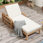 vilrocaz outdoor acacia wood chaise lounges with 6-position, main product view