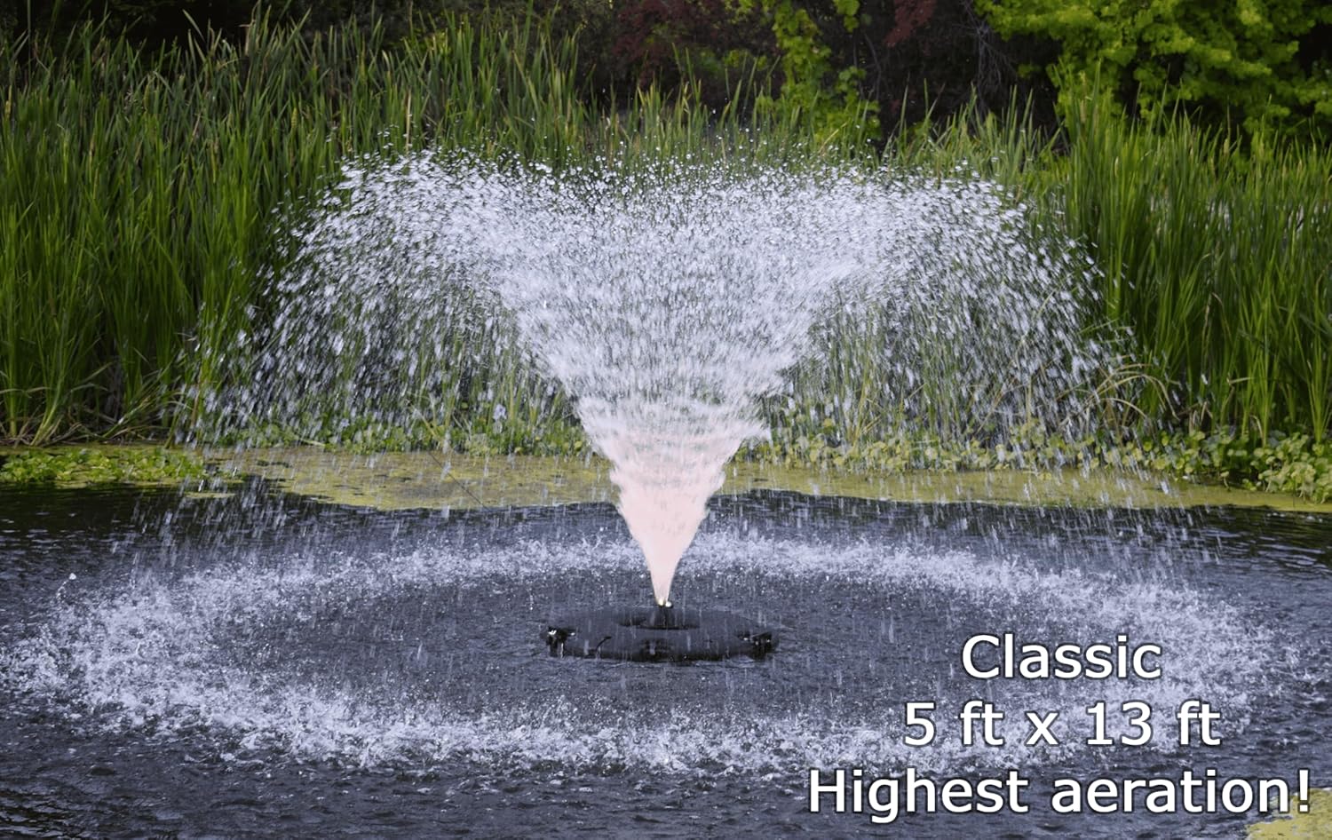 FT 14000 Floating Pond Fountain and Aerator Complete Kit with 14,000 GPH Pump, 100 Foot Power Cord, 3 Spray Styles | 100% US-Based Customer Service and Warranty