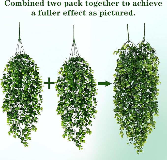 Waipfaru 8Pcs Fake Hanging Plants 2.7ft Fake Plants UV Resistant Fake Vines Artificial Decor for Indoor Outdoor Party Wall Porch Wedding Decoration