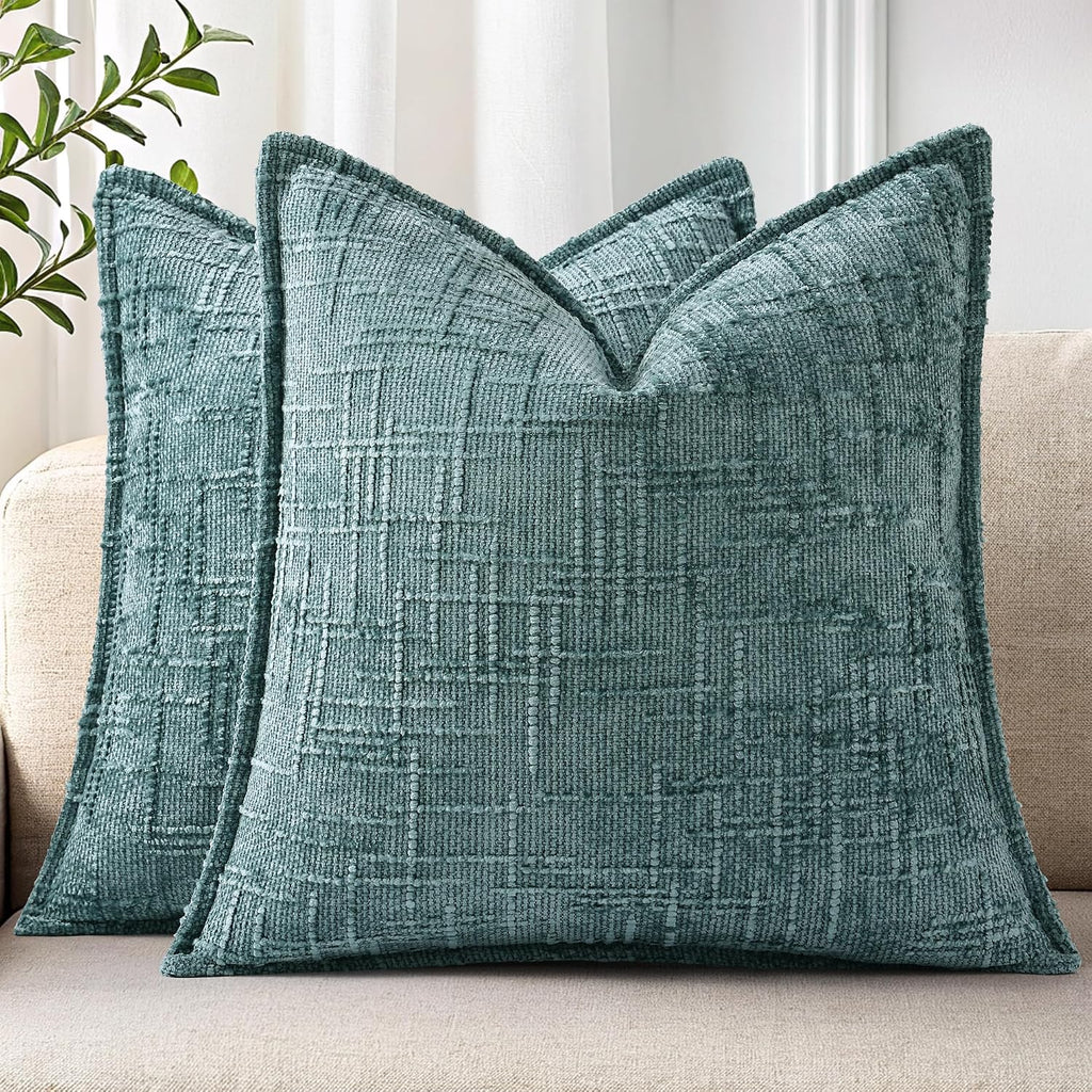 decoruhome chenille decorative throw pillow covers 20x20 set, main product view