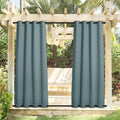 NICETOWN Outdoor Curtains for Patio Waterproof & Windproof 2 Panels, Thermal Insulated Top and Bottom Fixed Rustproof Grommets Light & Cold Block Outdoor Curtains for Pool, W52 x L95, Greyish Blue