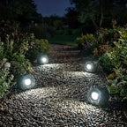 Solar Rock Lights Outdoor – 4 Pack Waterproof LED Landscape Garden Spotlights, Realistic Stone Design, Wireless Solar Powered Pathway Lights for Yard, Walkway, Patio & Lawn Decoration (Auto On/Off)