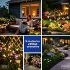 Solar Garden Lights,Swaying Butterfly Lights Outdoor Decorative,2pack Warm White LED Solar Lights for Outside Yard,Lawn,Patio,Pathway Decoration Gardening Gifts