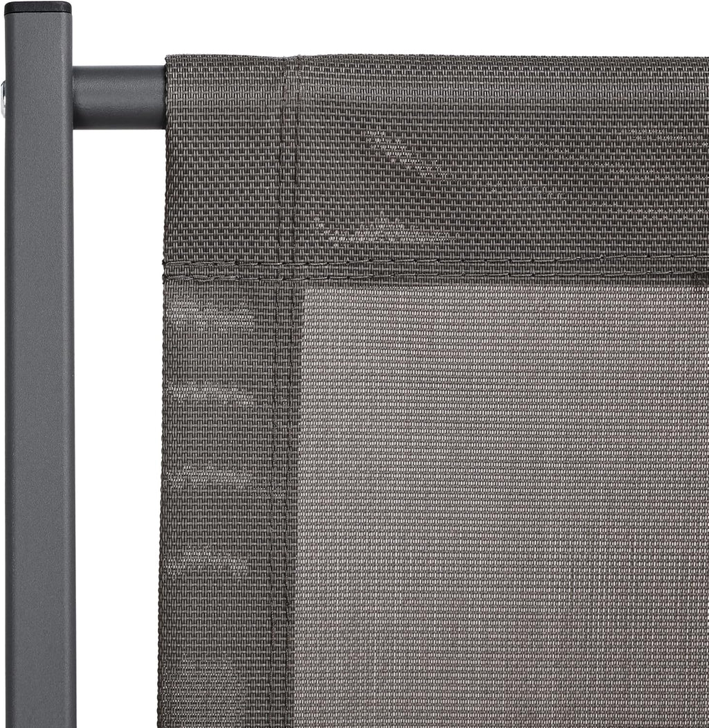 SAFAVIEH Outdoor Collection Breslin Grey/Grey Adjustable Folding Sling Chair Set of 2 (Fully Assembled)
