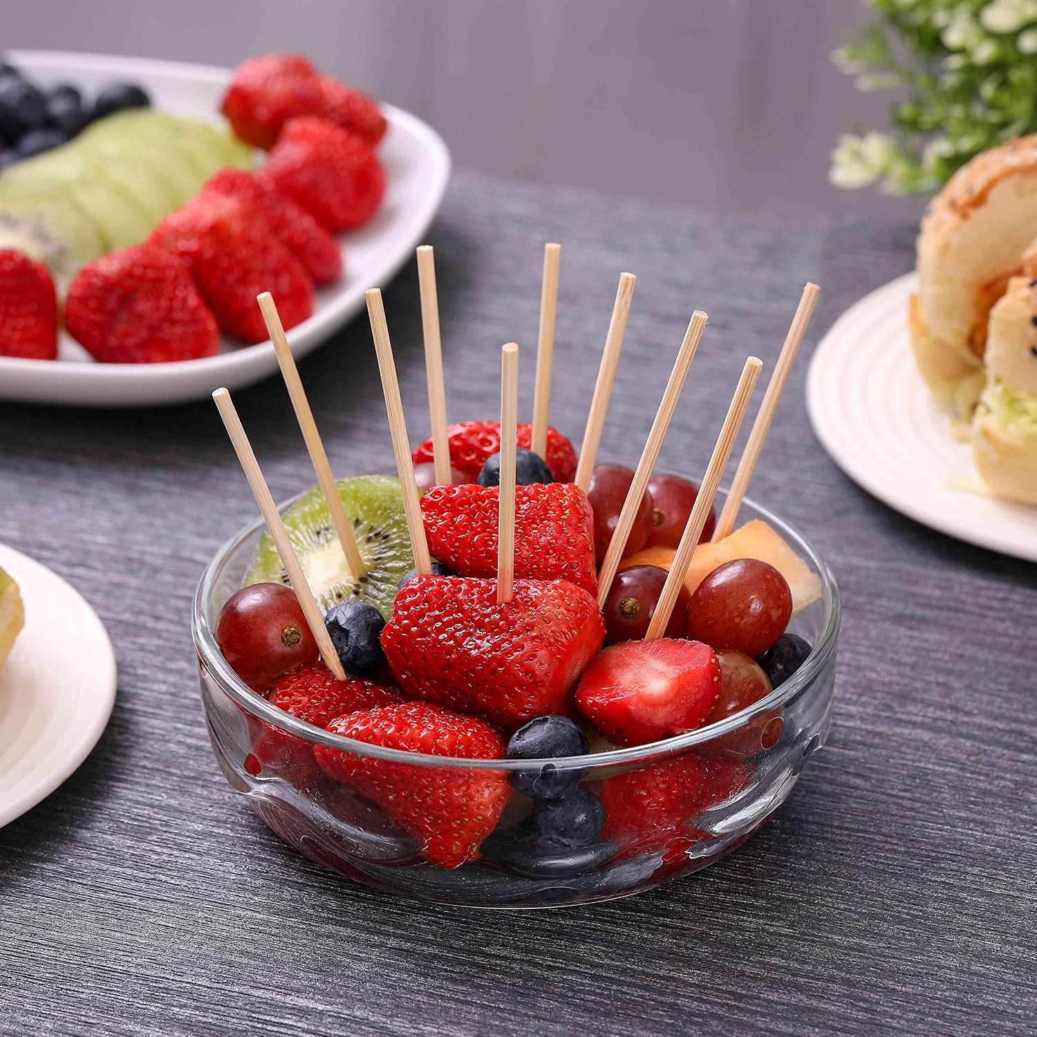 1000 PCS Bamboo Skewers, 6 Inch Food Sticks for Appetizers Fruit Kebabs | Natural Mini Wooden Skewers for Barbecue Grilling Burger Sausage, Cocktail Picks for Drinks, Long Toothpicks Tooth Picks