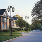 Modern Outdoor Lamp Post Light 2-Head, Hardwired Street Light Post for Outside Metal Pole Light Outdoor Lighting with Water Glass Shade for Garden Patio Backyard Walkway Driveway
