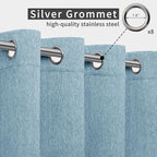 Easy-Going Linen Look Outdoor Curtains Waterproof Windproof Porch Curtains, Soft Thicken Outdoor Privacy Curtains for Patio, Gazebo, Grommet Top and Tab Bottom Drape, 1 Panel, 54x108 inch, Sky Blue
