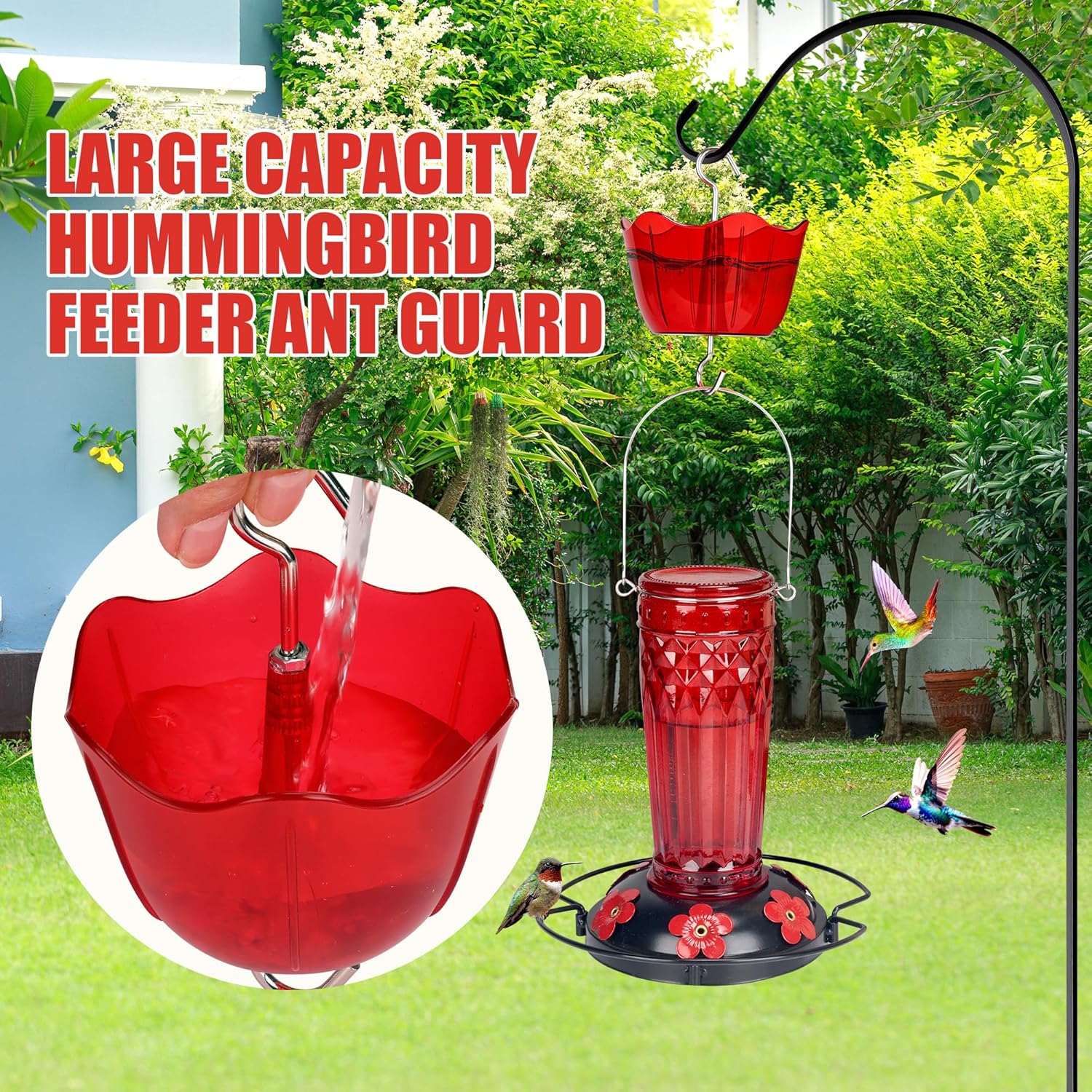 Ant Moat for Hummingbird Feeders 4 Pack,5 oz High Capacity，Suitable for Outdoor Patio Hanging Feeder, Garden Decoration, Sturdy and Leak-Proof(Bottle not Included