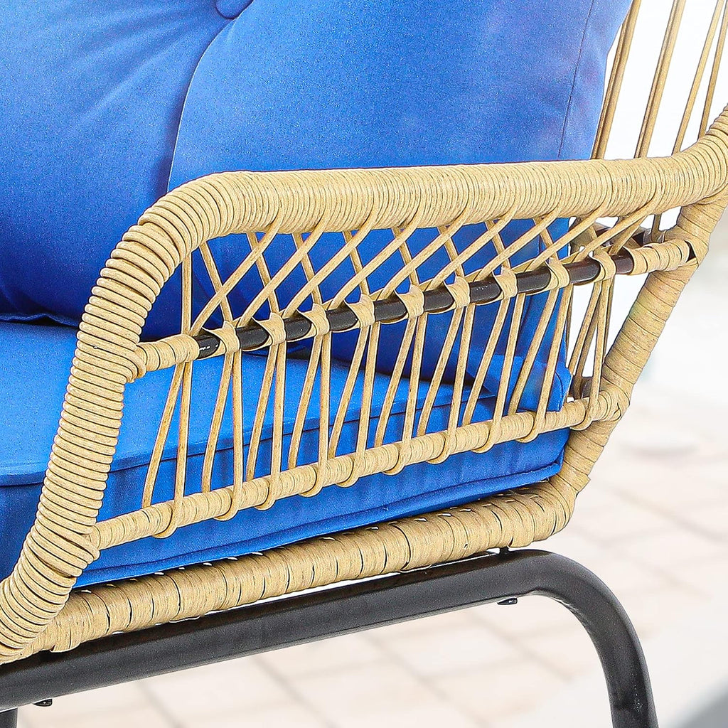 yitahome 3-piece wicker bistro set outdoor patio furniture showing dimensions