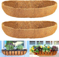 Coco Liners for Planters - 2 Pack 30 Inch Trough Coconut Liners for Planters, Window Box Coco Liners, 100% Natural Coconut Fiber Liners for Wall Hanging Basket, Window Box, Fence Baskets