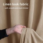 Easy-Going Linen Look Outdoor Curtains Waterproof Windproof Porch Curtains, Soft Thicken Outdoor Privacy Curtains for Patio, Gazebo, Grommet Top and Tab Bottom Drape, 1 Panel, 110x108 inch, Beige