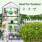 4 Tier Mini Greenhouse for Outdoor Indoor, Waterproof Heavy Duty Small Greenhouses with PVC Cover, Portable Green Houses for Outside Winter Plant Protection, 64'' H x 27'' L x 20'' W