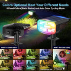 Color Changing Solar Spot Lights Outdoor Waterproof IP65,9 Lighting Modes Multicolor RGB Christmas Spotlight for Porches Yard Gardens Landscape Deconrations-6 Pack