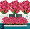 AGIRL 24 Bundles Artificial Flowers for Outdoor,No Fade Fake Plastic Flowers Faux Plants for Decoration Hanging Planters Indoor Outside Garden Porch Window Box Home Wedding Farmhouse