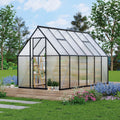 6'x11' aluminum-framed polycarbonate greenhouse, heavy duty polycarbonate greenhouse, main product view