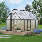 6'x11' aluminum-framed polycarbonate greenhouse, heavy duty polycarbonate greenhouse, main product view