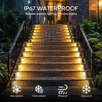 solar step lights 8 pack,solar deck lights outdoor, side view