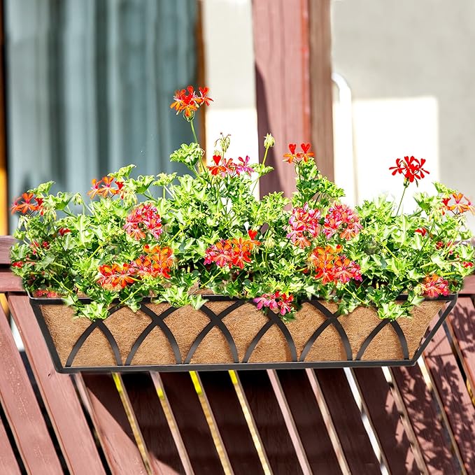 Y&M 30" Coco Liner for Window Box Deck Basket Planter Trough Coconut Fiber Liners 2pcs Trough Coco Liner Pre-Formed Replacement
