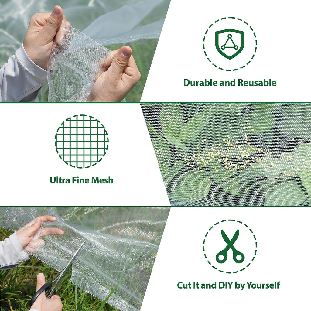 10 * 50ft ultra fine garden mesh netting, side view