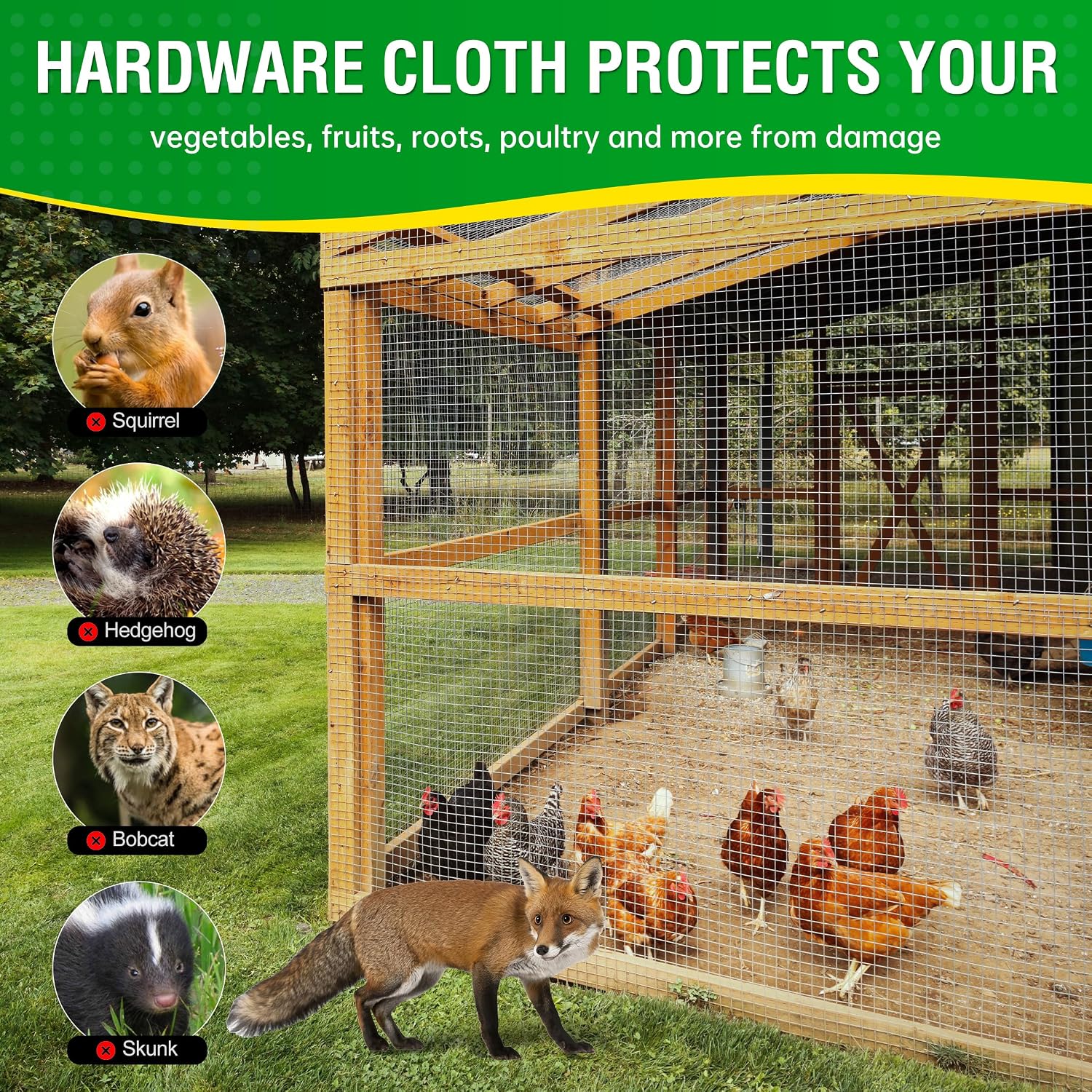 Dynabyte Hardware Cloth 1/2 inch Mesh 4 ft X 100 ft 19 Gauge | Hot-Dip Galvanized, Chicken Wire Fencing, Chicken Wire Mesh Roll, Garden Wire Mesh