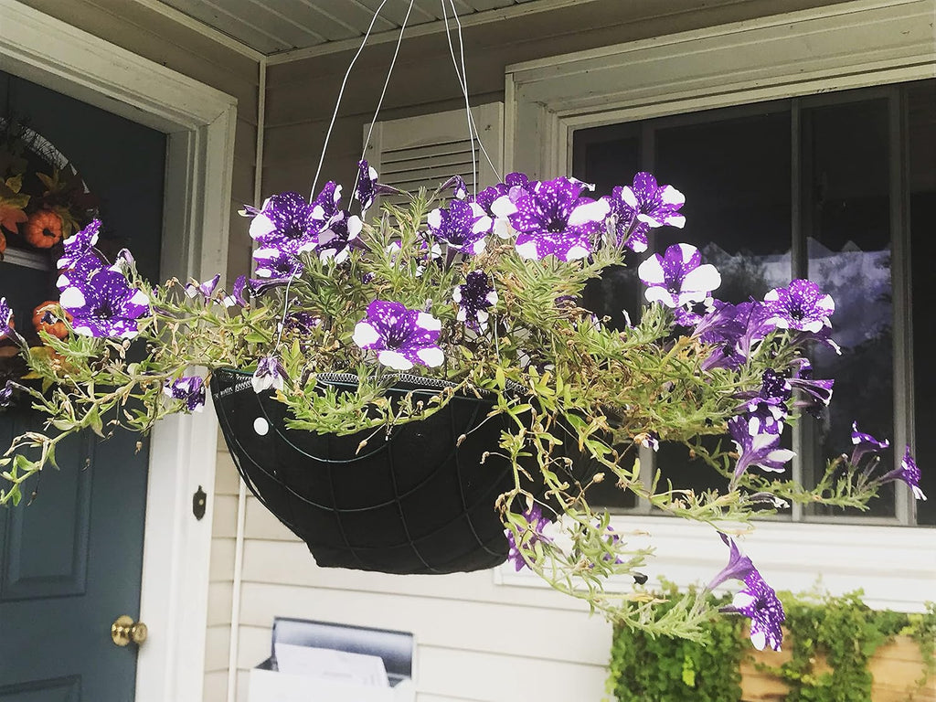 14" Reusable Hanging Basket Liner – Fabric Coco Liner Replacement for Wire Baskets, Bird Proof Moisture Retaining Planter Insert, EZ Swap Pots USA Made (2-Pack)