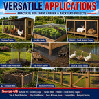 SANZEUS Hardware Cloth, 48in x 100ft 1/2in Mesh, 19GA Chicken Wire Fencing | Hot-dip galvanized after welding, heavy-duty wire mesh, rust resistant, chicken coops, garden beds, rabbit cages, tree guards