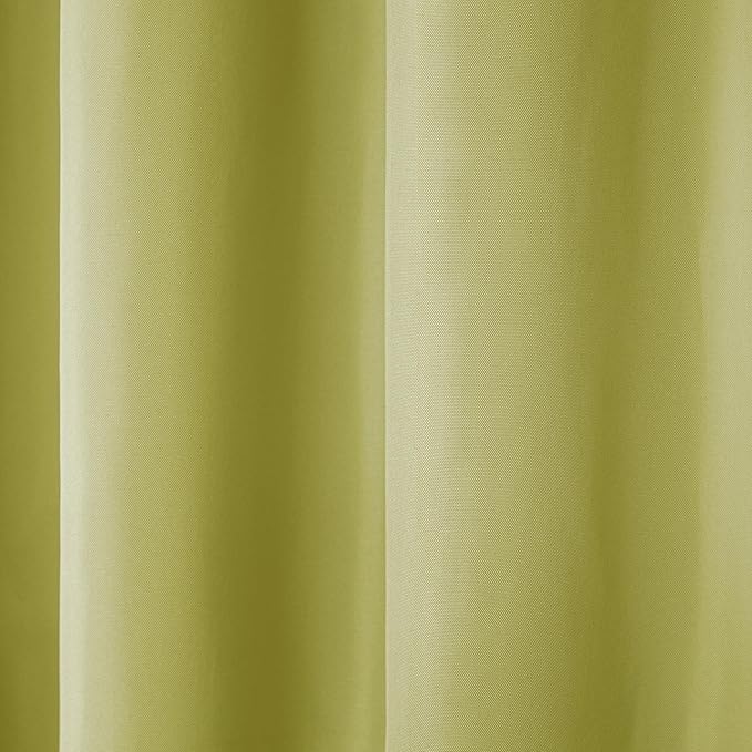 TOWN & COUNTRY BASICS Cabana Solid Heavyweight Indoor Outdoor Curtains, Light Filtering Opacity with Grommet Top, Water Repellent, 2-Pack Set, 54"x120", Kiwi Green