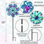COOZZYHOUR 39" Octopus Wind Spinners for Yard and Garden Stake,Ocean Theme Outdoor Decor - Metal Windmill, Wind Sculpture Decorations for Patio,Lawn