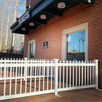zippity kensington portable event fence, white vinyl freestanding, main product view