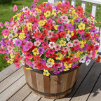 Alupssuc 32 Bundles Artificial Flowers for Outdoors Decoration, UV Resistant Silk Faux Daisy Flora Spring Fake Plastic Plants Greenery for Outside Indoor Yard Home Porch Window Box Decor, Mix 6 Colors