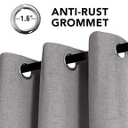 H.VERSAILTEX Linen Curtains 100% Blackout Curtains for Bedroom 96 inch Long Full Light Blocking Nature Linen Blended Window Curtains for Living Room Nickel Grommet (2 Panels, Heathered Dove)