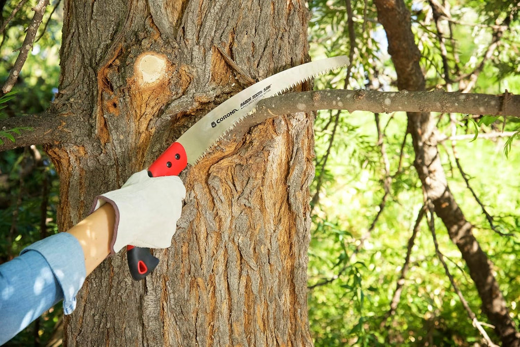 Corona Tools 14-Inch RazorTOOTH Pruning Saw | Tree Saw Designed for Single-Hand Use | Curved Blade Hand Saw | Cuts Branches Up to 8" in Diameter | RS 7395, Red/Black