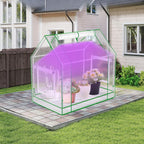 [careforge] mini greenhouse indoor with grow light &, front angle view