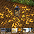 Hummingbird Solar Lanterns Outdoor Waterproof, Black 13.25 in Decor