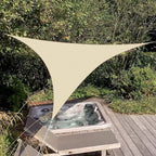 Patio Paradise 10' x 10' x 9'10" Sun Shade Sail Triangle Canopy, Permeable Shade Cloth Fabric Sunlight Block Patio Cover HDPE Deck Awning for Outdoor Backyard Pergolas Roof Shading, Sand