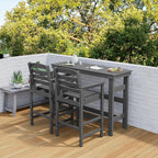 SERWALL 41" Outdoor Bar Table, All Weather HDPE Patio Bar Counter Height Table, Rectangle Patio Bar Table for Outside, Garden, Backyard, Balcony, Poolside, Grey