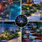Garden Decor Solar Lights Outdoor,120LED Waterproof Colorful Solar Fairy Garden Lights for Outdoor Decoration,Yard, Patio, Porch,Flower Pot,Pathway,Christmas (2Pack)