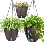 zmtech 12/10/8 inch self watering hanging planter, bronze, main product view