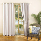Sun Zero Valencia 2-Pack Cabana Stripe Indoor/Outdoor UV Protectant Energy Efficient Grommet Curtain Panel Pair