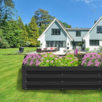 2PCS 6x2x1FT Galvanized Raised Garden Bed,Planter Raised Beds-Metal Garden Box,Large Plant for Outdoor Planting, Vegetables Bed，Flower,herb-Black