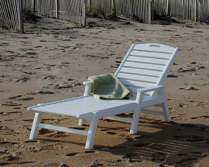 POLYWOOD NCC2280MA-P Nautical Arms Chaise, Mahogany