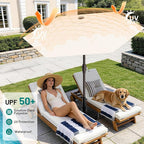 AreShark 7.5FT Patio Umbrella Table Market Umbrella with 6 Sturdy Ribs, Button Tilt/Crank, Heavy-Duty Outdoor Umbrellas for Pool, Deck, Garden and Backyard, Cream White