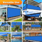 Artpuch Outdoor Pergola Shade Cover 8' X 22' Sun Shade Cloth with Grommets, 90% UV Protection Canopy Patio Privacy Screen (Customized Available) GN107, Blue