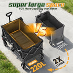 wagons carts foldable,collapsible wagon with wheels,450lbs heavy duty, close-up detail