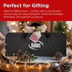 Kaluns Grilling Accessories, Dad Gifts for Christmas, Heavy Duty Stainless Steel Grill Set BBQ Grill Accessories for Outdoor Grill with Meat Thermometer, Case and Apron
