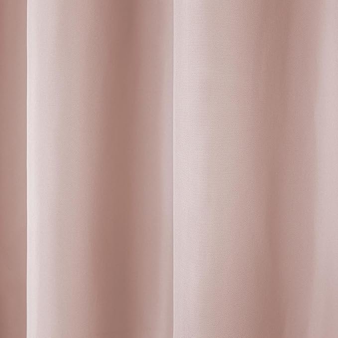 TOWN & COUNTRY BASICS Cabana Solid Heavyweight Indoor Outdoor Curtains, Light Filtering Opacity with Grommet Top, Water Repellent, 2-Pack Set, 54"x96", Blush