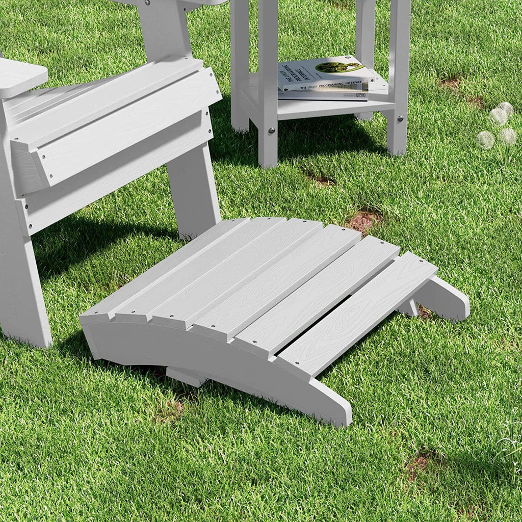 MXIMU Folding Adirondack Ottoman, Set of 2 for Adirondack Chair | HIPS 350 lbs Capacity, Easy Assembly, All Weather, Low Maintenance, Comfortable Leg Support, Ideal for Garden, Backyard, Pool