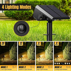 Solar Spot Lights Outdoor, [4 pack/118 LED] 4 Modes Auto On/Off Solar Landscape Spotlights, Ip67 Waterproof Solor Powered Pathway Lights for Outside Yard Garden Walkway Tree Patio (Warm White)