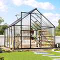 jocisland 8x10 ft walk-in polycarbonate greenhouse with 2, main product view